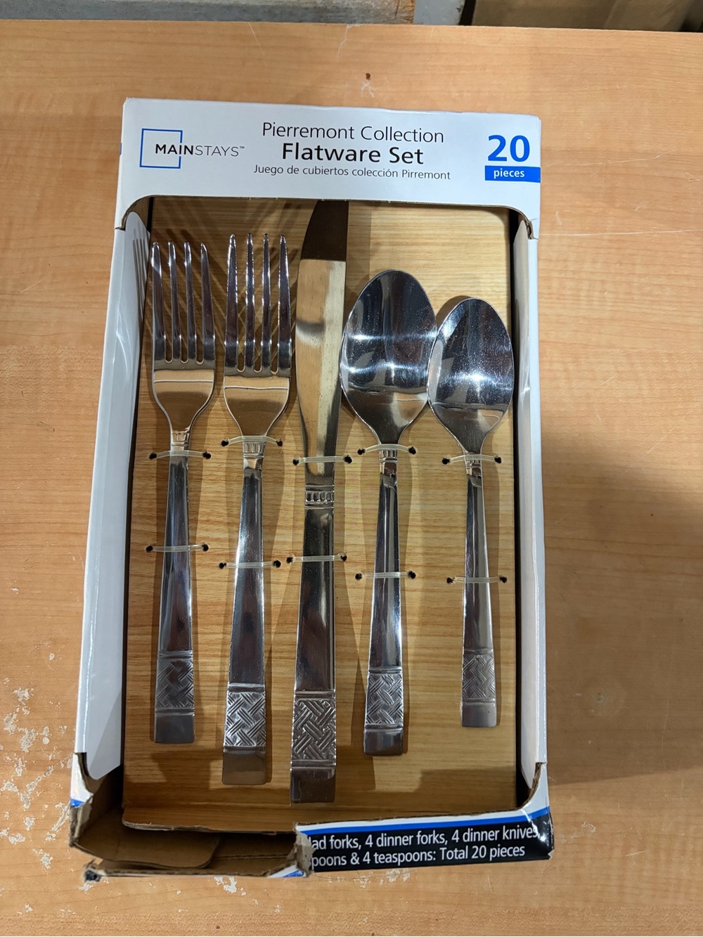 Mainstays Silver Stainless Steel 20-Piece Flatware Set